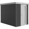 Biohort Plechový domček Neo3A 3.1 štandardné dvere tmavo sivá 180 x 292 cm