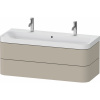 DURAVIT Happy D.2 Plus c-shaped závesná skrinka s nábytkovým umývadlom s dvomi otvormi, 2 zásuvky, 1175 x 490 x 480 mm, taupe matná lakovaná, HP4379O60600000 DURAVIT Happy D.2 Plus c-shaped závesná skrinka s nábytkovým umývadlom s dvomi otvormi, 2 zásuvky, 1175 x 490 x 480 mm, taupe matná lakovaná, HP4379O60600000
