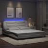 Rám postele s LED bez matrace Hvar bílý a černý 180x200 cm Bílá 3213954 Rám postele s LED bez matrace Hvar bílý a černý 180x200 cm Bílá 3213954