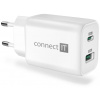 CONNECT IT Wanderer2 GaN nabíjací adaptér 1×USB-C + 1xUSB-A, 33W PD, biely CONNECT IT Wanderer2 GaN nabíjací adaptér 1×USB-C + 1xUSB-A, 33W PD, biely