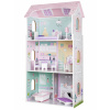 EcoToys Drevený domček pre bábiky s nábytkom - ružový