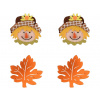 Dekorácia 4 ks filc 48mm s lepkou, jesenné motívy rôzne, mix bare Dekorácia 4 ks filc 48mm s lepkou, jesenné motívy rôzne, mix bare