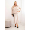 Legínovo Dámska súprava Plus Size so saténovým leskom a čipkou béžová Farba: Béžová, Veľkosť: UNI Legínovo Dámska súprava Plus Size so saténovým leskom a čipkou béžová Farba: Béžová, Veľkosť: UNI
