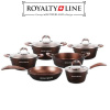 Royalty Line 10-dielna súprava jedálenského riadu so sklenenou pokrievkou, mramorová povrchová úprava RL-5010BRW Royalty Line 10-dielna súprava jedálenského riadu so sklenenou pokrievkou, mramorová povrchová úprava RL-5010BRW