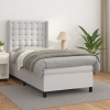 Box spring postel s matrací bílá 90x190 cm umělá kůže Bílá 3132472 Box spring postel s matrací bílá 90x190 cm umělá kůže Bílá 3132472