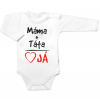 Body dlhý rukáv s vtipným textom Baby Nellys, Máma+Táta, biele, veľ. 86 Body dlhý rukáv s vtipným textom Baby Nellys, Máma+Táta, biele, veľ. 86