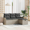 zahrada-XL Súprava záhradných pohoviek 4 pcs Svetlosivá polyratan 3358951 zahrada-XL Súprava záhradných pohoviek 4 pcs Svetlosivá polyratan 3358951