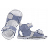 EMEL Sandále E2220-10 22 Topánky Na Prvé Kroky Sivo-Modré na Suchý Zips EMEL Sandále E2220-10 22 Topánky Na Prvé Kroky Sivo-Modré na Suchý Zips