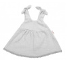 Baby Nellys Letné ľahučké mušelínové šaty Summer Stars - sivé, veľ. 80/86 Baby Nellys Letné ľahučké mušelínové šaty Summer Stars - sivé, veľ. 80/86