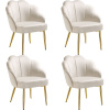 tectake 405825 kreslo hellen, čalúnené zamatovým poťahom - krémová/zlatá, sada 4 ks tectake 405825 kreslo hellen, čalúnené zamatovým poťahom - krémová/zlatá, sada 4 ks