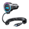 Joyroom JR-CL07 Nabíjačka do zapaľovača auta 3 v 1, 55 W, 1x USB + 1x PD, + kábel Type-C, čierna Joyroom JR-CL07 Nabíjačka do zapaľovača auta 3 v 1, 55 W, 1x USB + 1x PD, + kábel Type-C, čierna