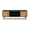 Čierny/prírodný TV stolík z borovicového dreva 140x53 cm Lavis – Marckeric Čierny/prírodný TV stolík z borovicového dreva 140x53 cm Lavis – Marckeric