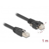 Delock Kabel ze zástrčky RJ45 na zástrčku RJ45 se šrouby, 20 mm, pro GigE kameru Cat.6A S/FTP, 1 m, černý Delock Kabel ze zástrčky RJ45 na zástrčku RJ45 se šrouby, 20 mm, pro GigE kameru Cat.6A S/FTP, 1 m, černý