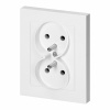 Zapustená dvojzásuvka 2x2P+E Malta 16A, 250V, PT-6M, biela Zapustená dvojzásuvka 2x2P+E Malta 16A, 250V, PT-6M, biela