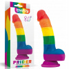 Dúhové flexibilné dildo s prísavkou, 20,5 cm Dúhové flexibilné dildo s prísavkou, 20,5 cm