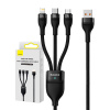 Baseus CASS030001 Flash Series II USB - USB Type C / Lightning / micro USB 100 W, 1,2m, černý Baseus CASS030001 Flash Series II USB - USB Type C / Lightning / micro USB 100 W, 1,2m, černý