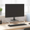 Podstavec pod monitor, biely, 60x35x8 cm, sklo a kov Podstavec pod monitor, biely, 60x35x8 cm, sklo a kov