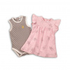 Minoti Dievčenské set, body a šaty, ružová Veľ. 86/92 Minoti Dievčenské set, body a šaty, ružová Veľ. 86/92