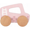 Malá pätka – drevený vozík na tlačenie v ružovej farbe Malá pätka – drevený vozík na tlačenie v ružovej farbe