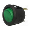 ROCKER SPST pol 2 OFF-ON 6A/250VAC zelená tlejivka 230V R13 ROCKER SPST pol 2 OFF-ON 6A/250VAC zelená tlejivka 230V R13