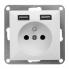 Orno Jednoduchá zásuvka 2P+E s nabíjačkou Pearl, 16A, 250V, PT-16P/USB, biela Orno Jednoduchá zásuvka 2P+E s nabíjačkou Pearl, 16A, 250V, PT-16P/USB, biela