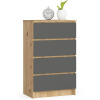 Akord Komoda Kuba 60 cm - 4 zásuvky dub artisan/grafitová Akord Komoda Kuba 60 cm - 4 zásuvky dub artisan/grafitová