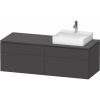 DURAVIT L-Cube závesná skrinka pod umývadlo na dosku (umývadlo vpravo), 4 zásuvky, 1420 x 550 x 482 mm, grafit super matná, LC4870R80800000 DURAVIT L-Cube závesná skrinka pod umývadlo na dosku (umývadlo vpravo), 4 zásuvky, 1420 x 550 x 482 mm, grafit super matná, LC4870R80800000