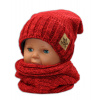 BABY NELLYS Jesenná/zimná čiapka s komínkem - červená BABY NELLYS Jesenná/zimná čiapka s komínkem - červená