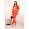 Kesi Włoski Elegantná súprava saka a nohavíc oranžová Kesi Włoski Elegantná súprava saka a nohavíc oranžová