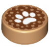 98138pb055 Medium Nougat Tile, Round 1 x 1 with White Animal Paw Print (Střední nugátová dlaždice, kulatá 1 x 1 s bílým potiskem zvířecích tlapek) 98138pb055 Medium Nougat Tile, Round 1 x 1 with White Animal Paw Print (Střední nugátová dlaždice, kulatá 1 x 1 s bílým potiskem zvířecích tlapek)