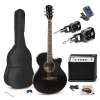 Max Showkit bezdrôtová elektrická akustická gitarová sada 4/4 - S vysielačom, prijímačom a príslušenstvom - Čierna Max Showkit bezdrôtová elektrická akustická gitarová sada 4/4 - S vysielačom, prijímačom a príslušenstvom - Čierna