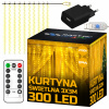 Svetelná záclona 300 LED TEPLÁ BIELA Girlanda Lampy 2700K 3x3m USB diaľkové ovládanie Svetelná záclona 300 LED TEPLÁ BIELA Girlanda Lampy 2700K 3x3m USB diaľkové ovládanie