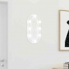 Zrcadlo s LED světly 40 x 20 cm sklo oválné Stříbrná 3102973 Zrcadlo s LED světly 40 x 20 cm sklo oválné Stříbrná 3102973