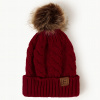 Detská pletená čiapka - Bordová KP-12289 Detská pletená čiapka - Bordová KP-12289