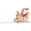 Dekorácia MagicHome Vianoce Woodeco, Santa v saniach, 19x15 cm Dekorácia MagicHome Vianoce Woodeco, Santa v saniach, 19x15 cm