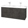Dreja Umývadlová skrinka VARIANTE SZZ4 125 (umývadlo Harmonia) - D16 Tmavý betón / D16 Tmavý betón Dreja Umývadlová skrinka VARIANTE SZZ4 125 (umývadlo Harmonia) - D16 Tmavý betón / D16 Tmavý betón