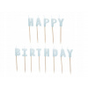 Sviečky na tortu nápis Happy Birthday, modrá bledomodrá Sviečky na tortu nápis Happy Birthday, modrá bledomodrá