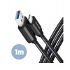 AXAGON BUCM3-AM10AB, SPEED kabel USB-C - USB-A, 1m, USB 3.2 Gen 1, 3A, ALU, oplet, černý (BUCM3-AM10AB)
