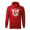 DRAGOWA pánska mikina s kapucňou muscle army original, červená 320g/m2 - L DRAGOWA pánska mikina s kapucňou muscle army original, červená 320g/m2 - L