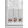 Eurofirany Biela vitrážová záclona s potlačou vianočnej ruže na uškách XMAS 150x60 cm Eurofirany Biela vitrážová záclona s potlačou vianočnej ruže na uškách XMAS 150x60 cm