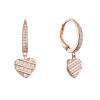 Pozlátené strieborné náušnice so zaveseným srdiečkom 11720.1 rose gold Pozlátené strieborné náušnice so zaveseným srdiečkom 11720.1 rose gold