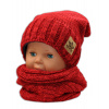 BABY NELLYS Jesenná/zimná čiapka s komínkem - červená BABY NELLYS Jesenná/zimná čiapka s komínkem - červená