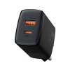 Kompaktný rýchlonabíjací adaptér Baseus USB-A + Type-C 20W EU, čierny Kompaktný rýchlonabíjací adaptér Baseus USB-A + Type-C 20W EU, čierny