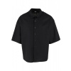 Boxy Cotton Linen Shirt - black M Boxy Cotton Linen Shirt - black M
