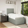 Box spring postel s matrací světle šedá 90x190 cm samet Šedá 3294514 Box spring postel s matrací světle šedá 90x190 cm samet Šedá 3294514