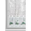 Eurofirany Biela vitrážová záclona s potlačou vianočných vetvičiek na uškách XMAS 150x30 cm Eurofirany Biela vitrážová záclona s potlačou vianočných vetvičiek na uškách XMAS 150x30 cm