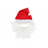 Mikulášska čiapka s fúzmi červená 1ks Mikulášska čiapka s fúzmi červená 1ks