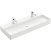 VILLEROY & BOCH Memento 2.0 závesné umývadlo s dvomi otvormi, bez prepadu, 1200 x 470 mm, Stone White, s povrchom CeramicPlus, 4A22C1RW VILLEROY & BOCH Memento 2.0 závesné umývadlo s dvomi otvormi, bez prepadu, 1200 x 470 mm, Stone White, s povrchom CeramicPlus, 4A22C1RW