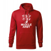 DRAGOWA pánska mikina s kapucňou muscle army team, červená 320g/m2 - S DRAGOWA pánska mikina s kapucňou muscle army team, červená 320g/m2 - S