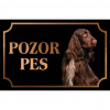 Írsky seter - Kovová tabuľka POZOR PES Írsky seter - Kovová tabuľka POZOR PES
